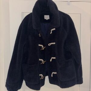 Loft Navy Teddy Coat